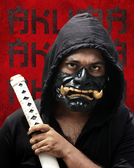 Samurai Oni half mask